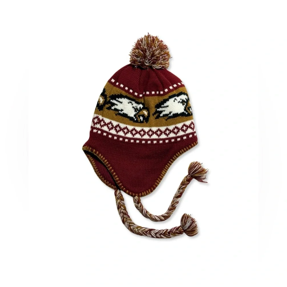 Boston College Eagles Knit Earflap Beanie OSFA Pom Hat - Picture 2 of 7